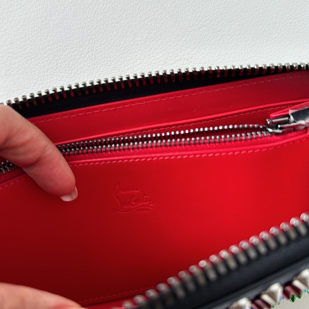 ❌SOLD❌ Christian Louboutin Panettone Wallet Calf Empire/Spikes Mix with Box & DB - Picture 11 of 14